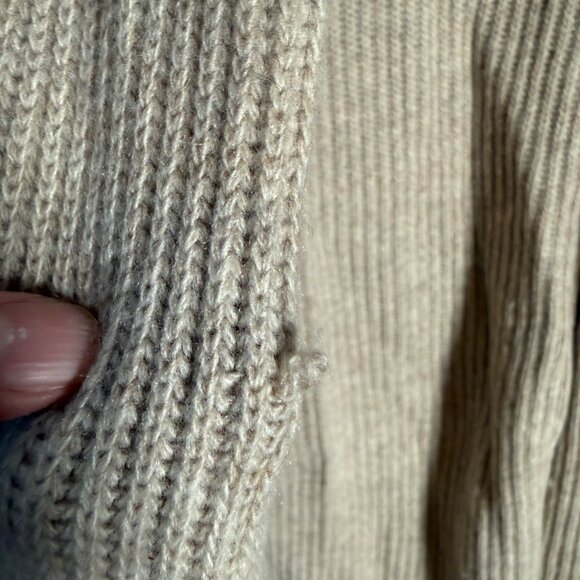Riccardo Piacenza 100% Cashmere Cardigan Light Brown Chunky Ribbed Old Money M - Picture 6 of 11